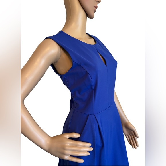 Cynthia Rowley  Size M  EUC Blue Nylon Stretch Sleeveless Knee Length Dress - Picture 2 of 10